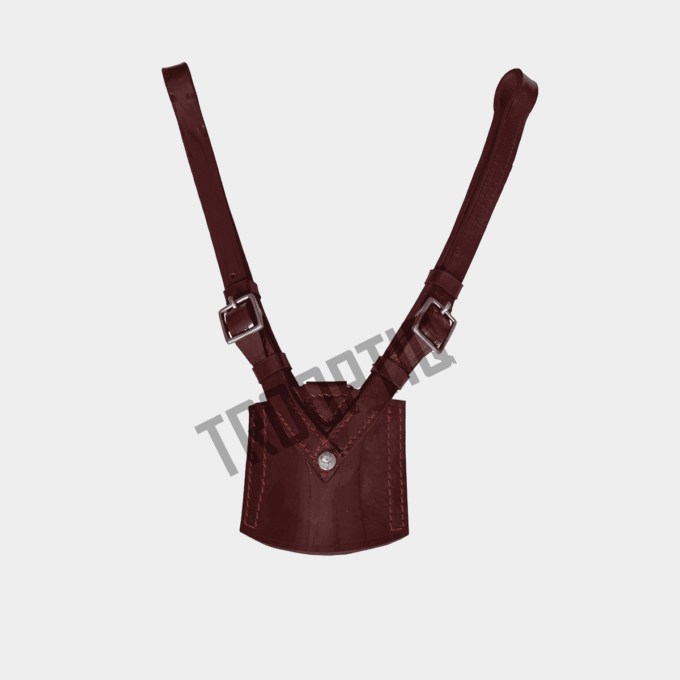 The leather sword frogs is a sword holder which is attached to the waist belt.